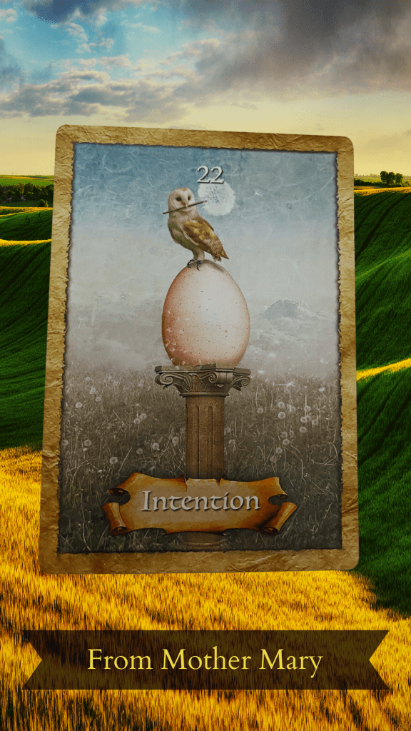 Two of Swords tarot card reversed, depciting an ornate set of scissors against a wooden table with blue and orange flowers int he corners. All set against a background of blue, flowing water.